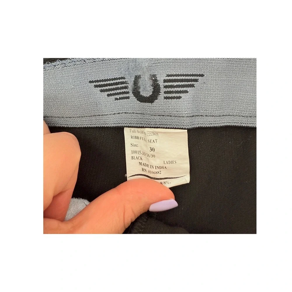 Tuff Rider Breeches Women's 30 Riding Pants Ribbed Equestrian Black - Picture 7 of 10